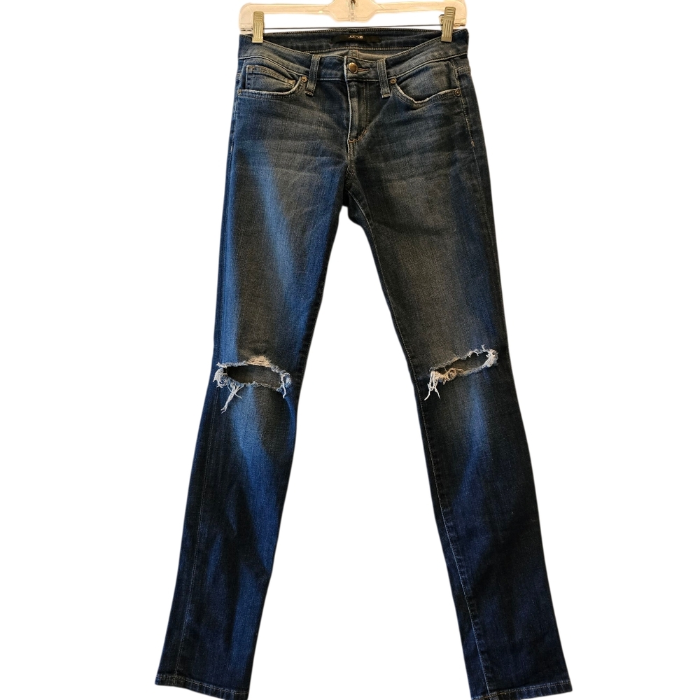Joe's Jeans Dark Blue Distressed Skinny Jeans Sz 26